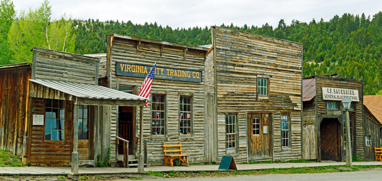 Main Street of Virginia City Ghost town, Montana, USA