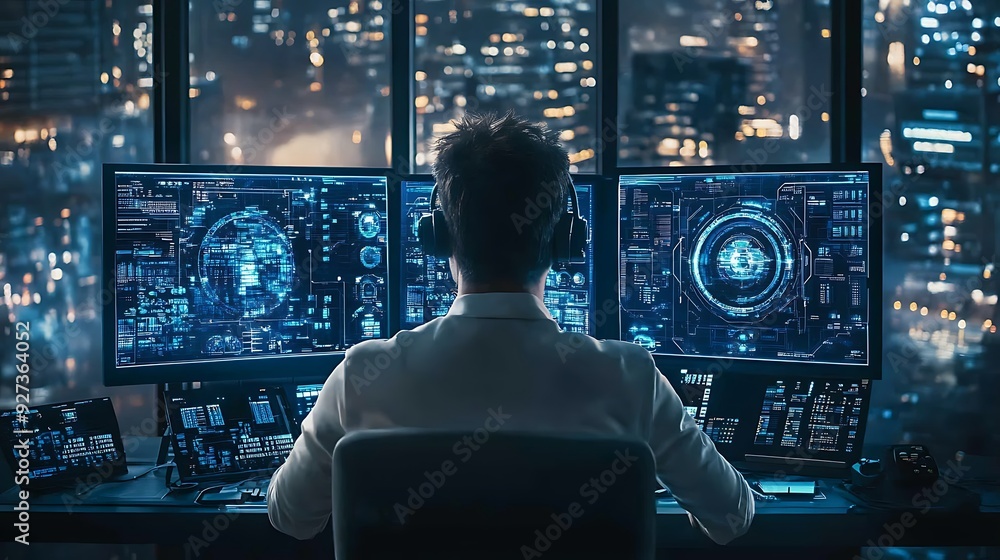 Poster high-tech virtual reality education center with ai-assisted lessons and interactive learning environ