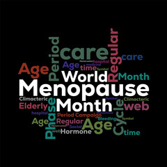 World Menopause Month. banner background vector illustration with awareness design.