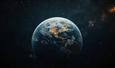 The view of the Earth from the universe Side view. "The Universe's Perspective: Earth in a Side View"