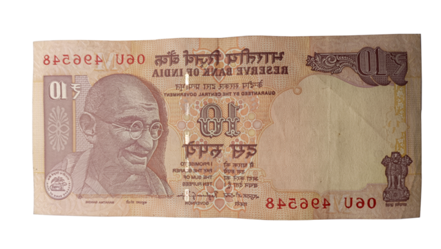 Indian 10 Rupees Note - Authentic Currency of India