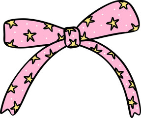 Groovy coquette ribbon bow doodle