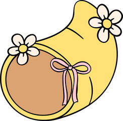 Groovy Thanksgiving cornucopia Pastel Doodle Trendy Retro