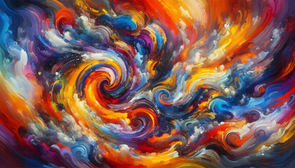 Abstract painting, abstract whirls swirls whirlpools colorful motif pattern