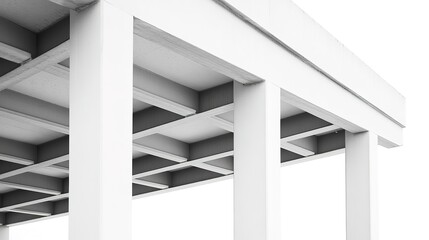 Obraz premium Realistic Building Beam with Precise Details on a White Background - A Study in Architectural Structure