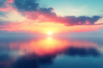 Naklejka premium Peaceful Sunset Over Still Water