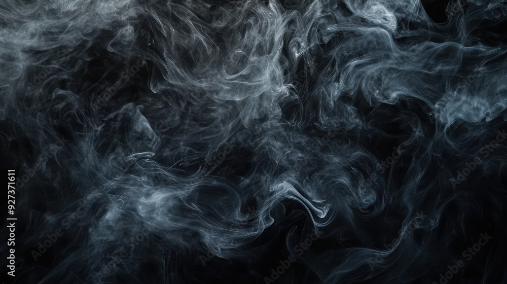 Poster abstract smoke patterns swirling against a dark background, creating a mystical atmosphere.