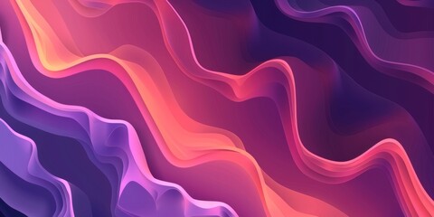 Fototapeta premium Abstract gradient waves in purple and pink, featuring smooth flowing shapes and a vibrant color palette for a modern design.
