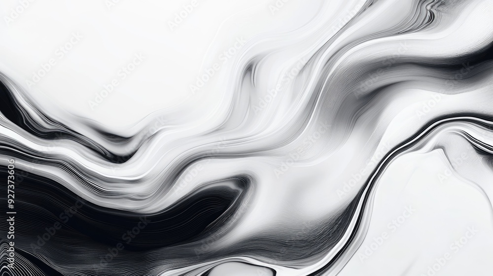 Poster monochromatic fluid art pattern with a subtle wave design and space for copy