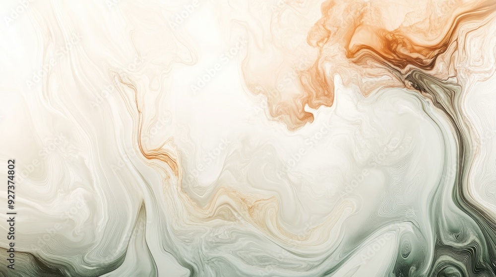 Poster subtle abstract fluid art in neutral colors with a large space for copy