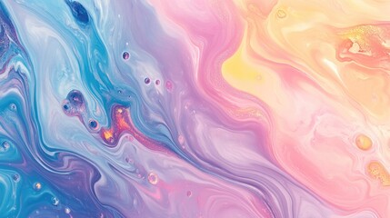 Fototapeta premium Subtle pastel fluid art pattern with large blank area for copy on the left