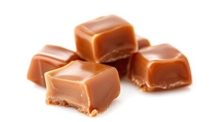 Caramel candy isolated on white background