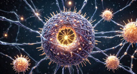 Obraz premium monkeypox virus background, Mpox photo