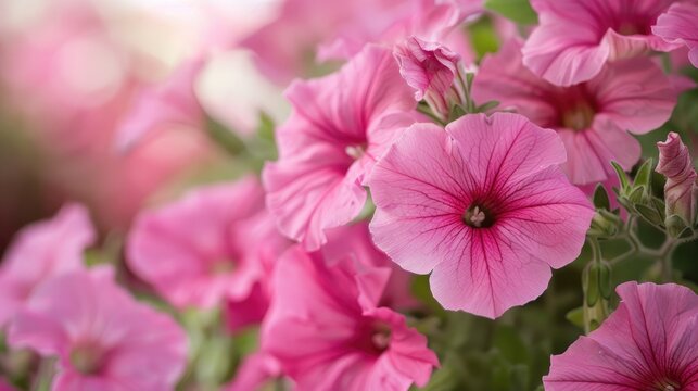 Charming display of pink petunias Delightful sugar flower show
