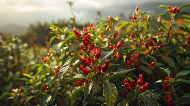 Cayambe plant of spicy red peppers