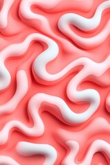 Abstract ing of fluid wavy shapes in pink and white, creating a modern, dynamic visual effect.