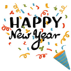 Happy New Year confetti - vector CMYK