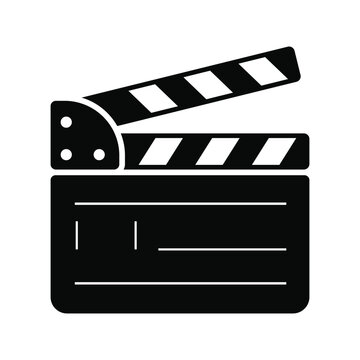Isolated black and white clapper board cinema vector icon