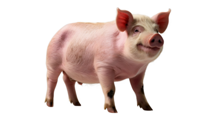pink pig, piglet isolated on transparent, white background png