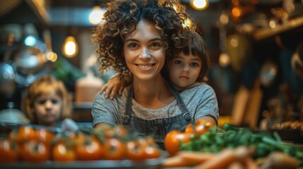 Fototapeta premium Happy Family in the Kitchen