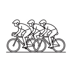 Obraz premium Professional Cyclists Outline Silhouette Vector Art for Graphic Design.