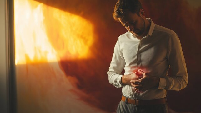 human experiencing stomack ache --ar 16:9 --v 6.1 Job ID: 08b7e0cd-7f8c-4f12-803a-d1fc3e095c50