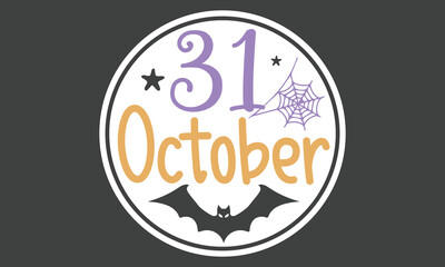 Halloween Round Sign Stickers And Single Design