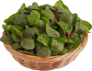 Malabar spinach isolated, Basella alba Clipart, Pile Of Red Malabar Spinach Basket illustration