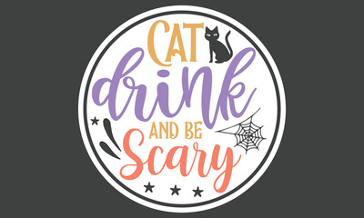 Halloween Round Sign Stickers And Single Design