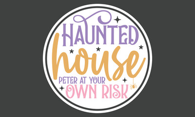 Halloween Round Sign Stickers And Single Design