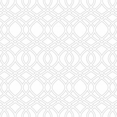 Seamless curved pattern with thin crossed lines on a white background. Suitable for graphic design, interior decoration, textiles, prints, etc.