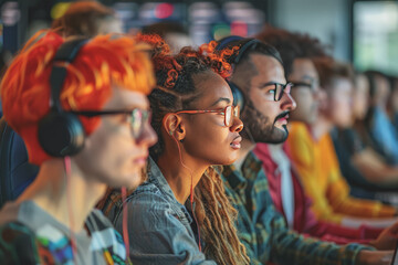 Obraz premium Brainstorming IT Programmers Use Computer Together, Software Engineers Develop App Program