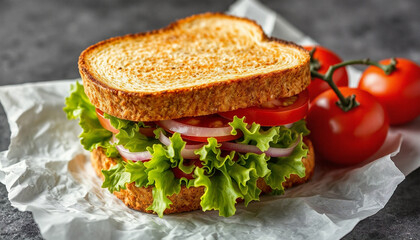 sandwich with tomato and onions