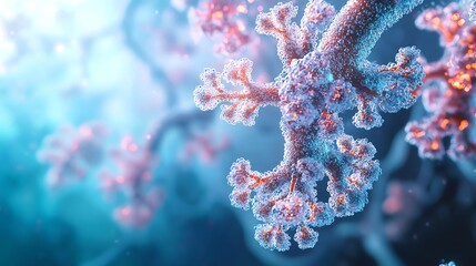 Fototapeta premium Close-up of vibrant coral structure with intricate details and soft lighting, showcasing a peaceful underwater world.