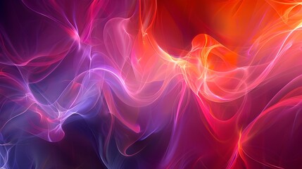 Fototapeta premium Vibrant Ethereal Swirls of Luminous Color and Light in Dreamlike Digital Art Composition