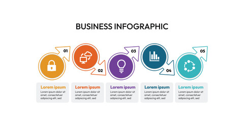 Business infographic design template-Vector infographic template-Circular Timeline infographic design-Vector Illustration