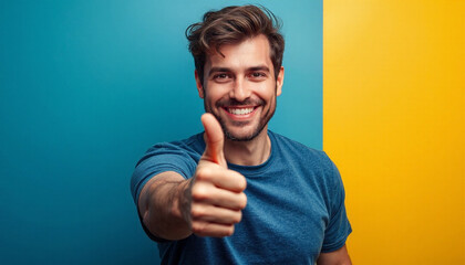 Naklejka premium man with thumb up