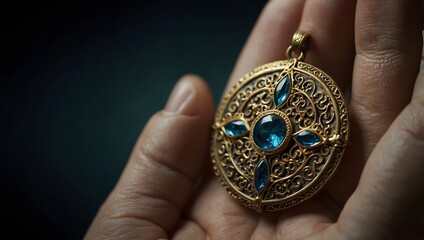 The intricate design and mystical properties of a lost amulet discovered in a hidden chamber ai_generated