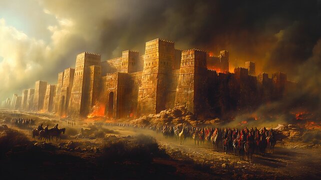 Biblical illustration, The Fall of the Walls of Jericho