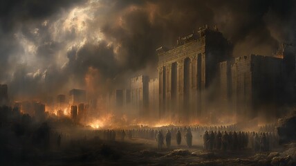 Biblical illustration, The Fall of the Walls of Jericho