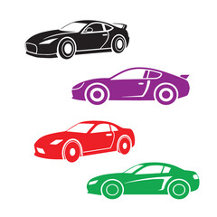Fototapeta premium Colorful cars vector on white backgrounds