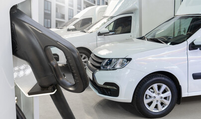 Electric delivery vans with electric vehicles charging station