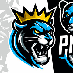 panther head mascot logo , roaring panther head , panther logo , angry panther , panther head