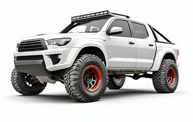 White Off-Road Pickup Truck