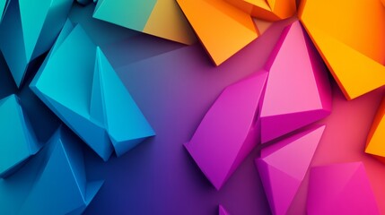 Obraz premium Digital cyber design background with an abstract colorful geometric shape effect on the surface.