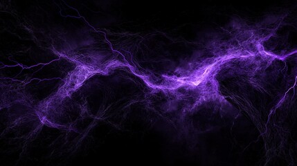 Vibrant purple lightning bolts illuminating a dark background