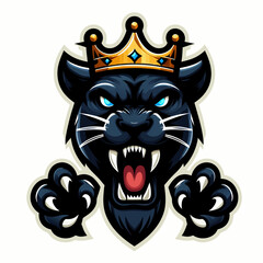 panther head mascot logo , roaring panther head , panther logo , angry panther , panther head