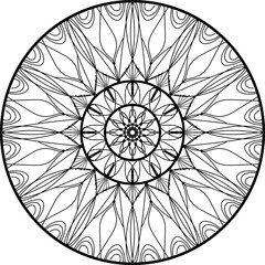 Black mandala, Mandala. Round Ornament Pattern, Simple mandala design for coloring. Vector floral mandala. Geometric ornamental mandalas