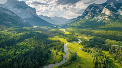 Naklejka premium landscape in the mountains