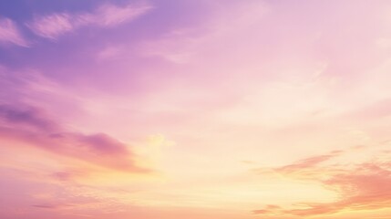 Vibrant sunset sky over peaceful horizon with pastel clouds in a tranquil evening atmosphere